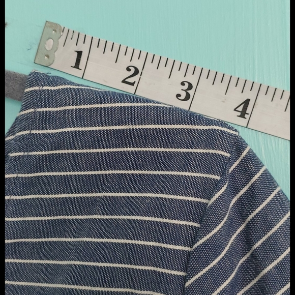 New York & Company Mixed Stripe Jumpsuit- Blue - Picture 11 of 16